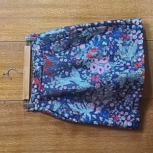 Jacquard floral patterned skirt